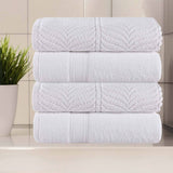 Zero Twist Cotton Solid and Jacquard Bath Towel Set of 4 - Bath Towel by Superior Brand