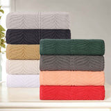 Zero Twist Cotton Solid and Jacquard Bath Towel Set of 4 - Bath Towel by Superior Brand