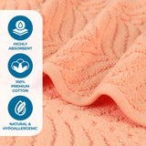 Zero Twist Cotton Solid and Jacquard Bath Towel Set of 4 - Bath Towel by Superior Brand