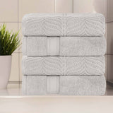 Zero Twist Cotton Solid and Jacquard Bath Towel Set of 4 - Bath Towel by Superior Brand