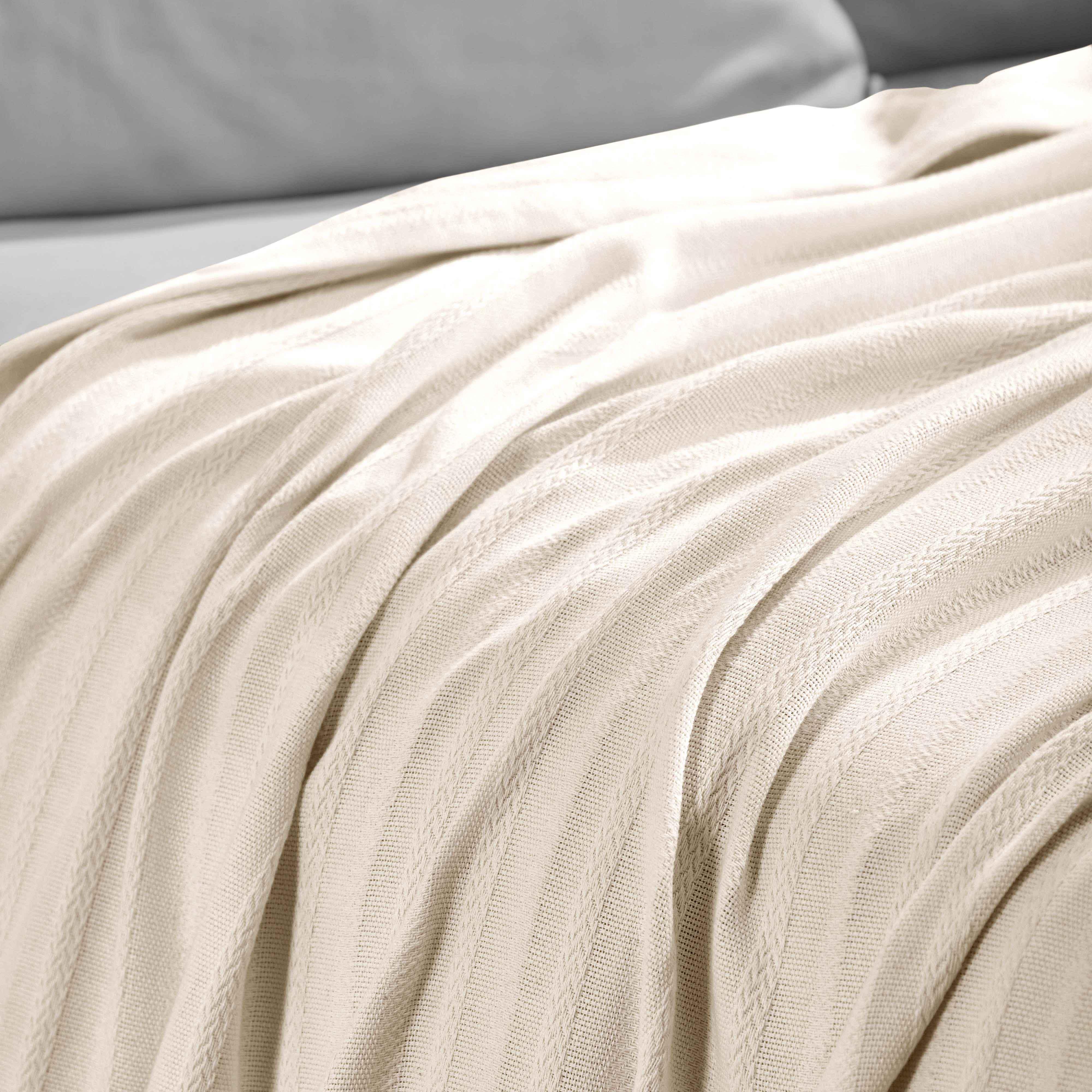 100% Cotton Woven Blanket – Clara Jacquard - All-Season Comfort - Blanket by Superior Brand