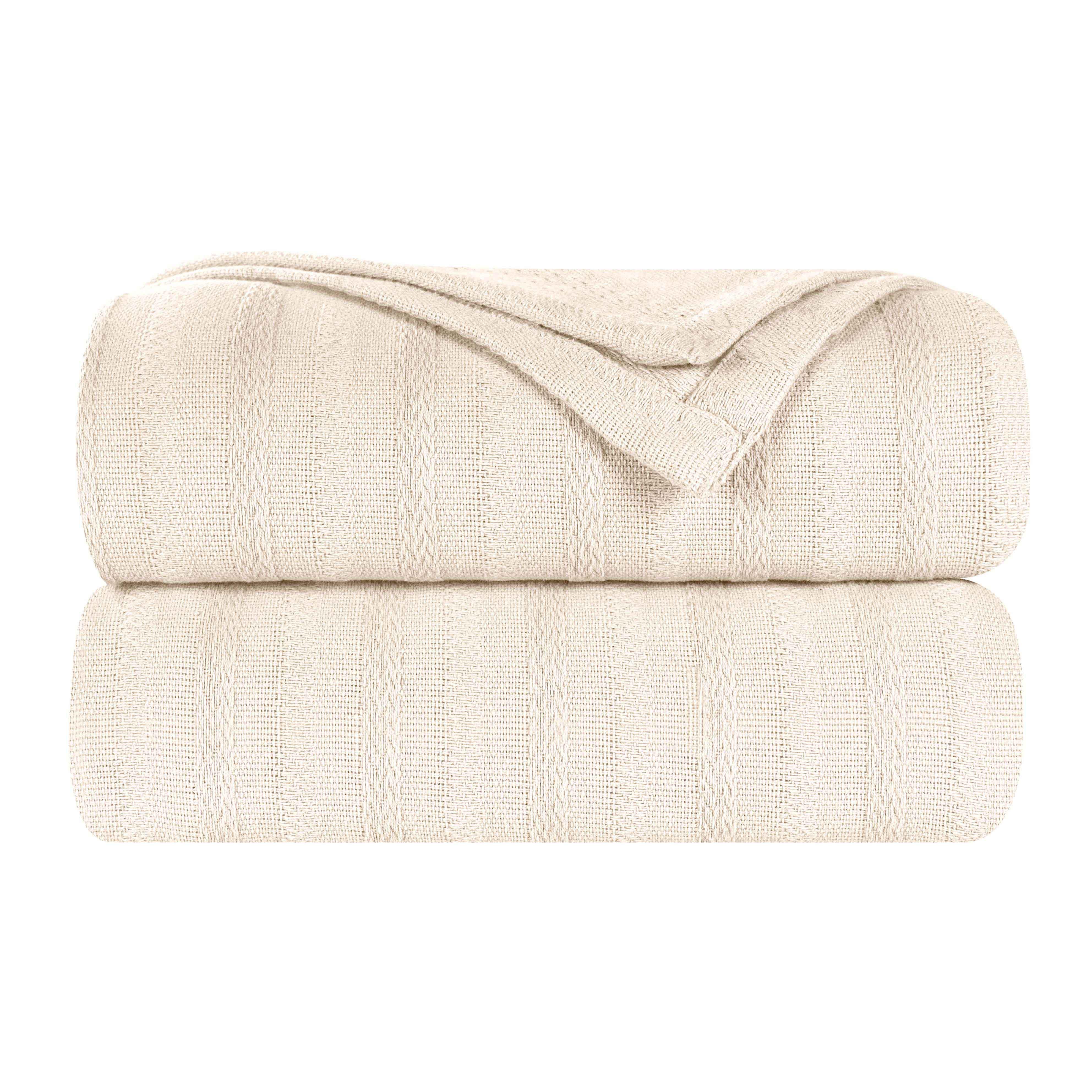 100% Cotton Woven Blanket – Clara Jacquard - All-Season Comfort - Blanket by Superior Brand