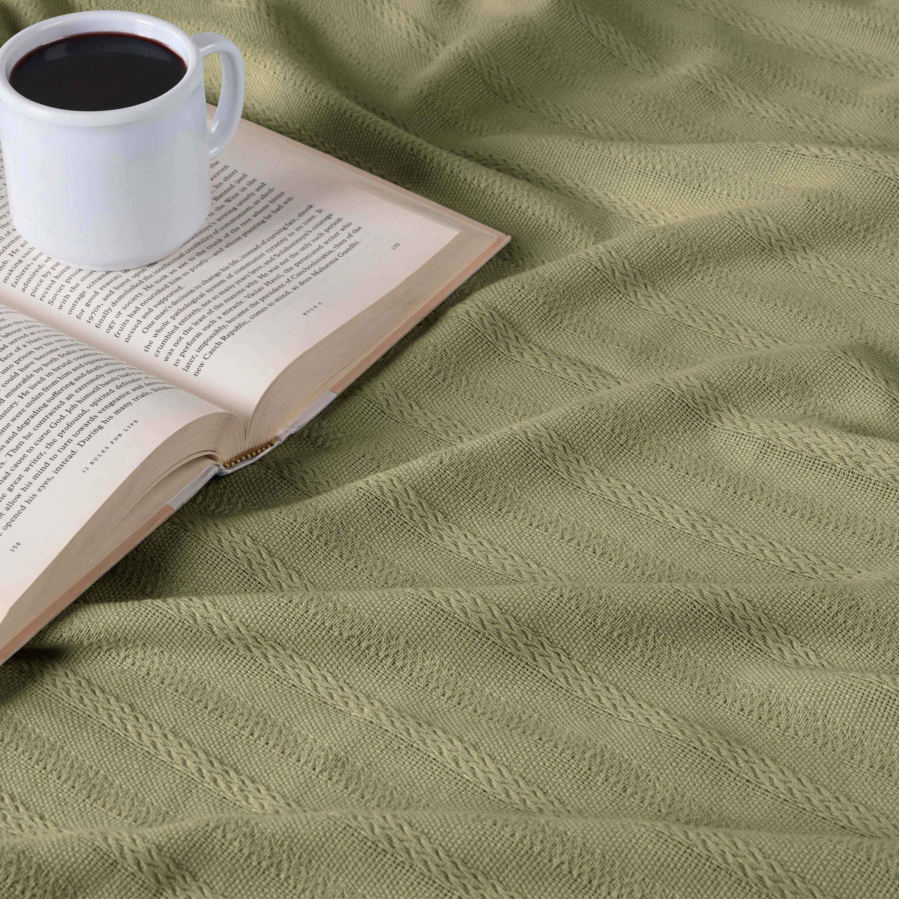 100% Cotton Woven Blanket – Clara Jacquard - All-Season Comfort - Blanket by Superior Brand