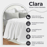 100% Cotton Woven Blanket – Clara Jacquard - All-Season Comfort - Blanket by Superior Brand