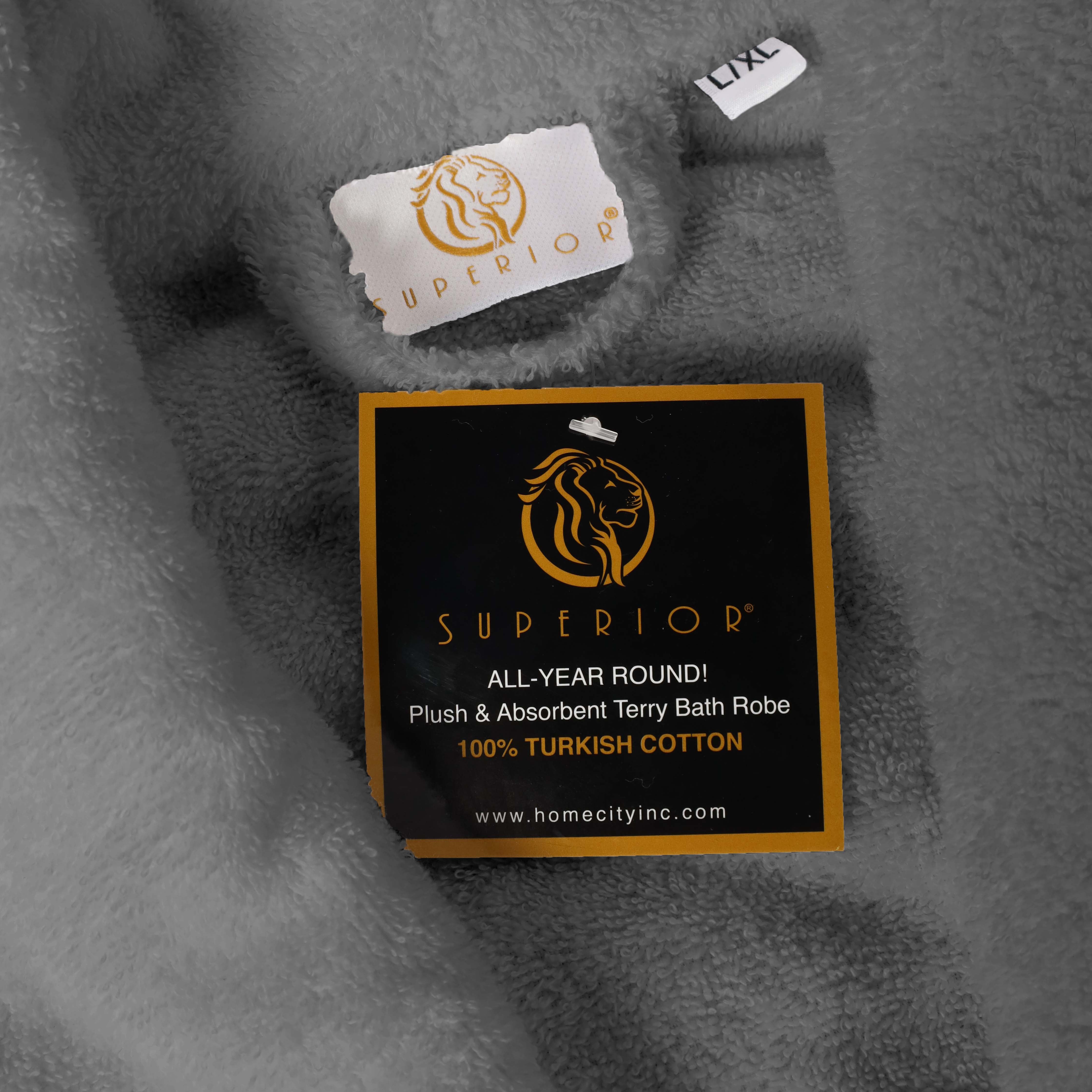 Classic Men's Bath Robe Turkish Cotton Bathrobe with Adjustable Belt - Bath Robe by Superior Brand