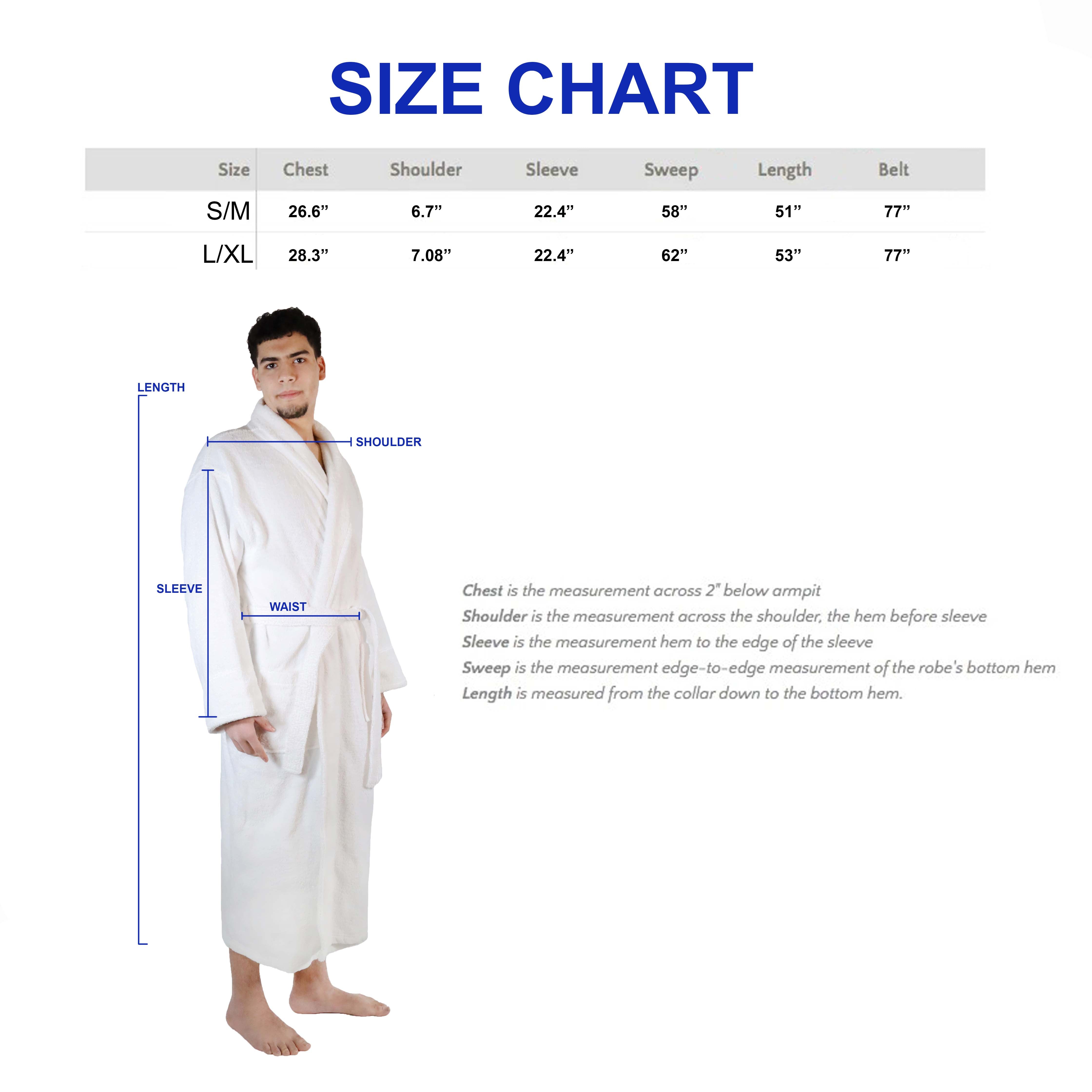 Classic Men's Bath Robe Turkish Cotton Bathrobe with Adjustable Belt - Bath Robe by Superior Brand