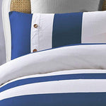 100% Cotton Nautical Stripe Duvet Cover Set Cotton - Duvet Cover Set by Superior Brand