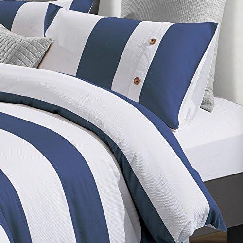 100% Cotton Nautical Stripe Duvet Cover Set Cotton - Duvet Cover Set by Superior Brand