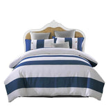 100% Cotton Nautical Stripe Duvet Cover Set Cotton - Duvet Cover Set by Superior Brand