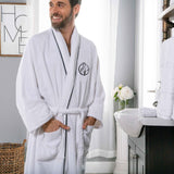 Cotton Embroidered Bathrobe Adults Unisex Bath Robe for Men and Women - Bath Robe by Superior Brand