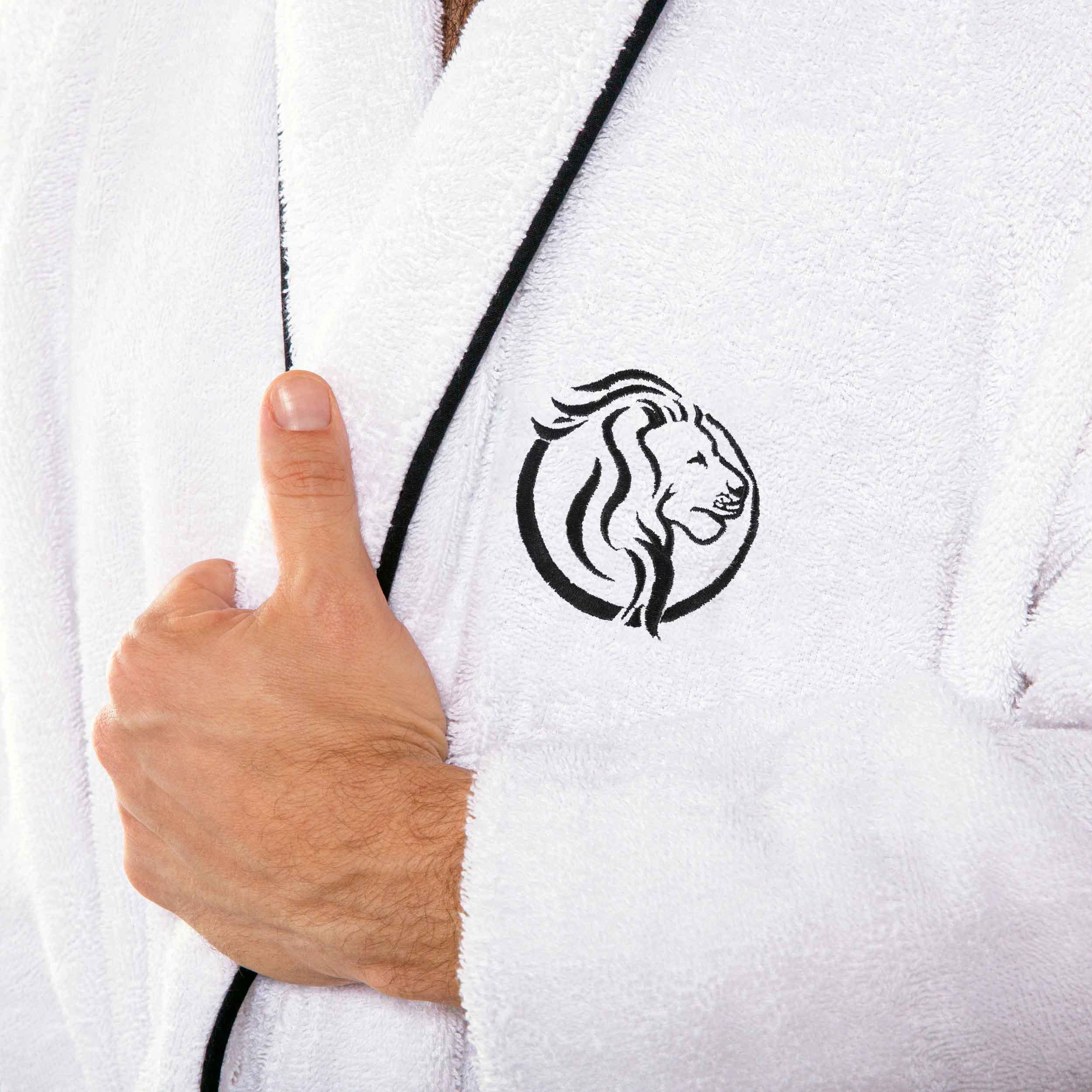 Cotton Embroidered Bathrobe Adults Unisex Bath Robe for Men and Women - Bath Robe by Superior Brand