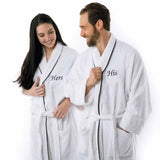 Cotton Embroidered Bathrobe Adults Unisex Bath Robe for Men and Women - Bath Robe by Superior Brand