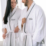 Cotton Embroidered Bathrobe Adults Unisex Bath Robe for Men and Women - Bath Robe by Superior Brand