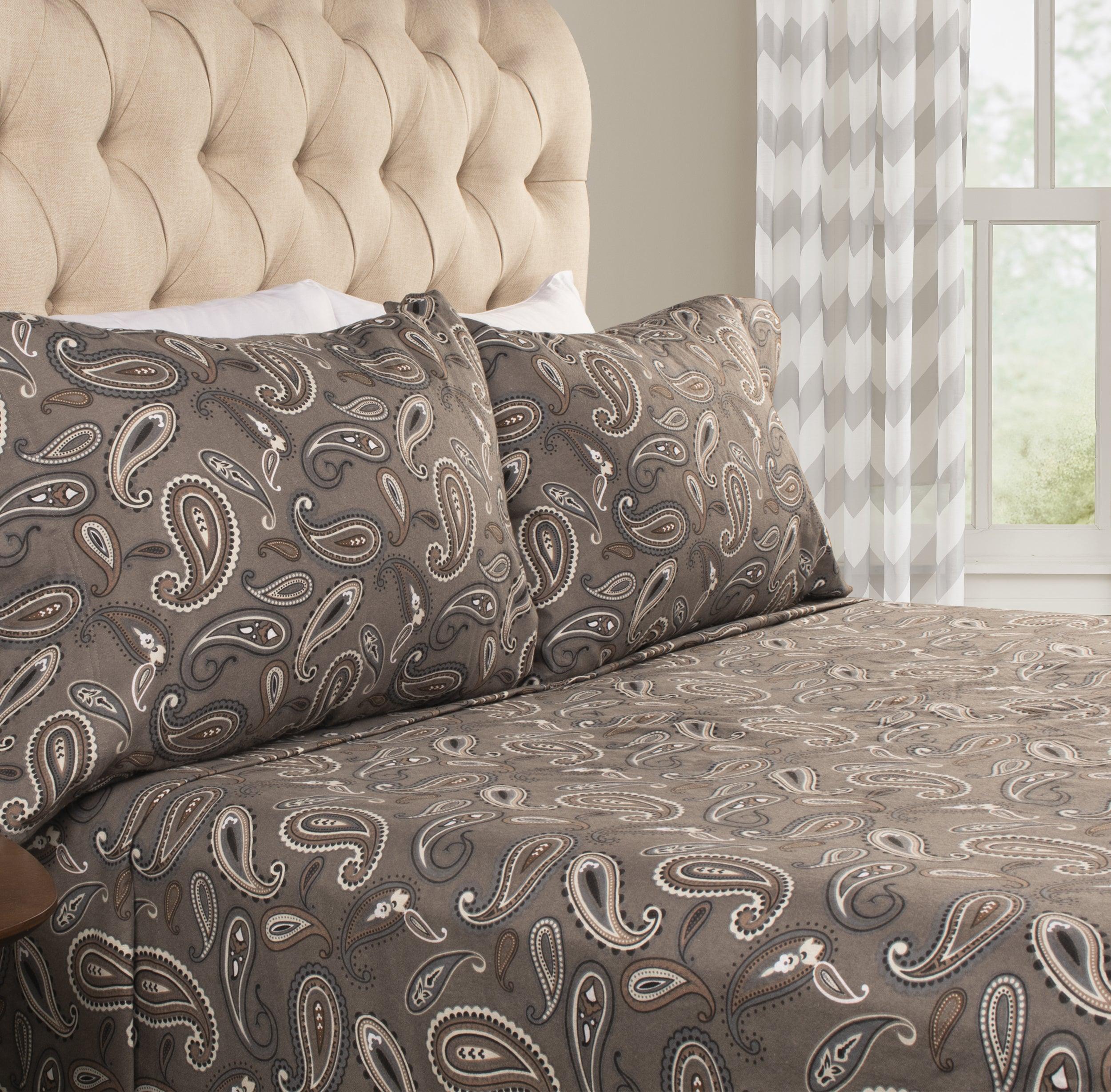 Sleepdown 100% Cotton Flannel Sheets Queen Size Bed Sheets Set With Deep Pockets, Brushed