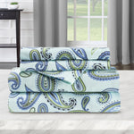 100% Cotton Flannel Bed Sheet Set Floral Paisley Deep Pocket - Sheet Set by Superior Brand