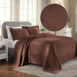 Lightweight Cotton Bedspread Sets 3-Piece Geometric Fret Jacquard Matelassé Scalloped - Bedspread by Superior Brand