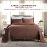 Lightweight Cotton Bedspread Sets 3-Piece Geometric Fret Jacquard Matelassé Scalloped - Bedspread by Superior Brand