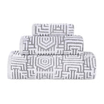 Cotton Modern Geometric Jacquard Plush Absorbent 3-Piece Towel Set - Towel Set by Superior Brand