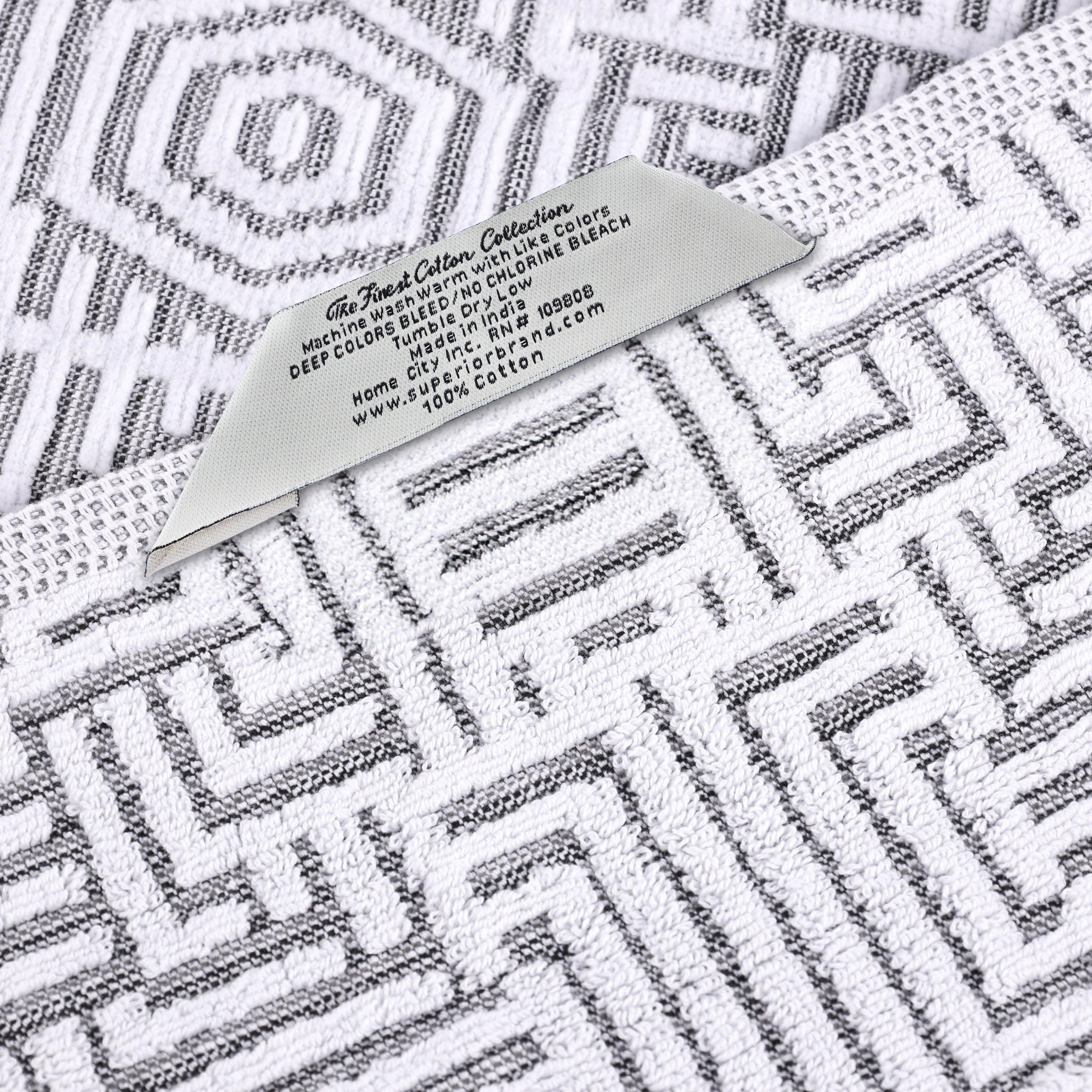 Cotton Modern Geometric Jacquard Plush Absorbent 3-Piece Towel Set - Towel Set by Superior Brand