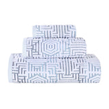 Cotton Modern Geometric Jacquard Plush Absorbent 3-Piece Towel Set - Towel Set by Superior Brand