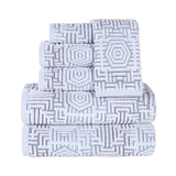 Cotton Modern Geometric Jacquard Plush Absorbent 6 Piece Towel Set - Towel Set by Superior Brand