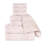 Cotton Modern Geometric Jacquard Plush Absorbent 8 Piece Towel Set - Towel Set by Superior Brand