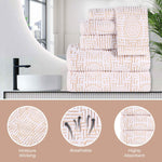 Cotton Modern Geometric Jacquard Plush Absorbent 8 Piece Towel Set - Towel Set by Superior Brand