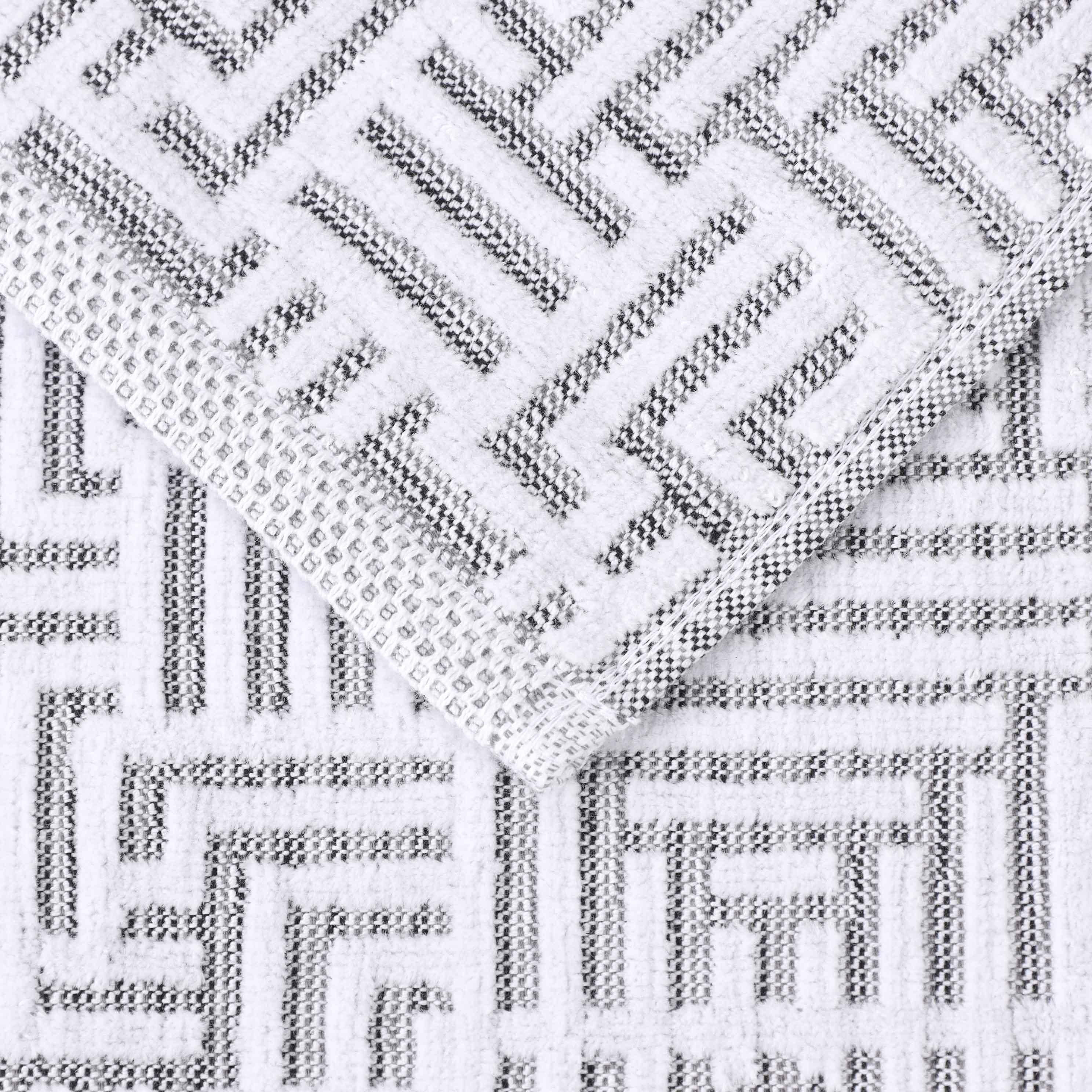 Cotton Modern Geometric Jacquard Plush Absorbent 9 Piece Towel Set - Towel Set by Superior Brand