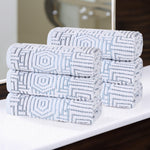 Cotton Plush Hand Towels 6-Piece Jasper Geometric Jacquard - Hand Towel by Superior Brand