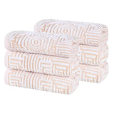 Cotton Plush Hand Towels 6-Piece Jasper Geometric Jacquard - Hand Towel by Superior Brand
