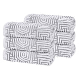 Cotton Plush Hand Towels 6-Piece Jasper Geometric Jacquard - Hand Towel by Superior Brand