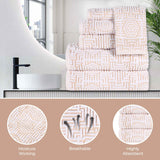 Cotton Plush Hand Towels 6-Piece Jasper Geometric Jacquard - Hand Towel by Superior Brand