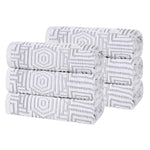 Cotton Plush Hand Towels 6-Piece Jasper Geometric Jacquard - Hand Towel by Superior Brand