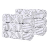 Cotton Plush Hand Towels 6-Piece Jasper Geometric Jacquard - Hand Towel by Superior Brand