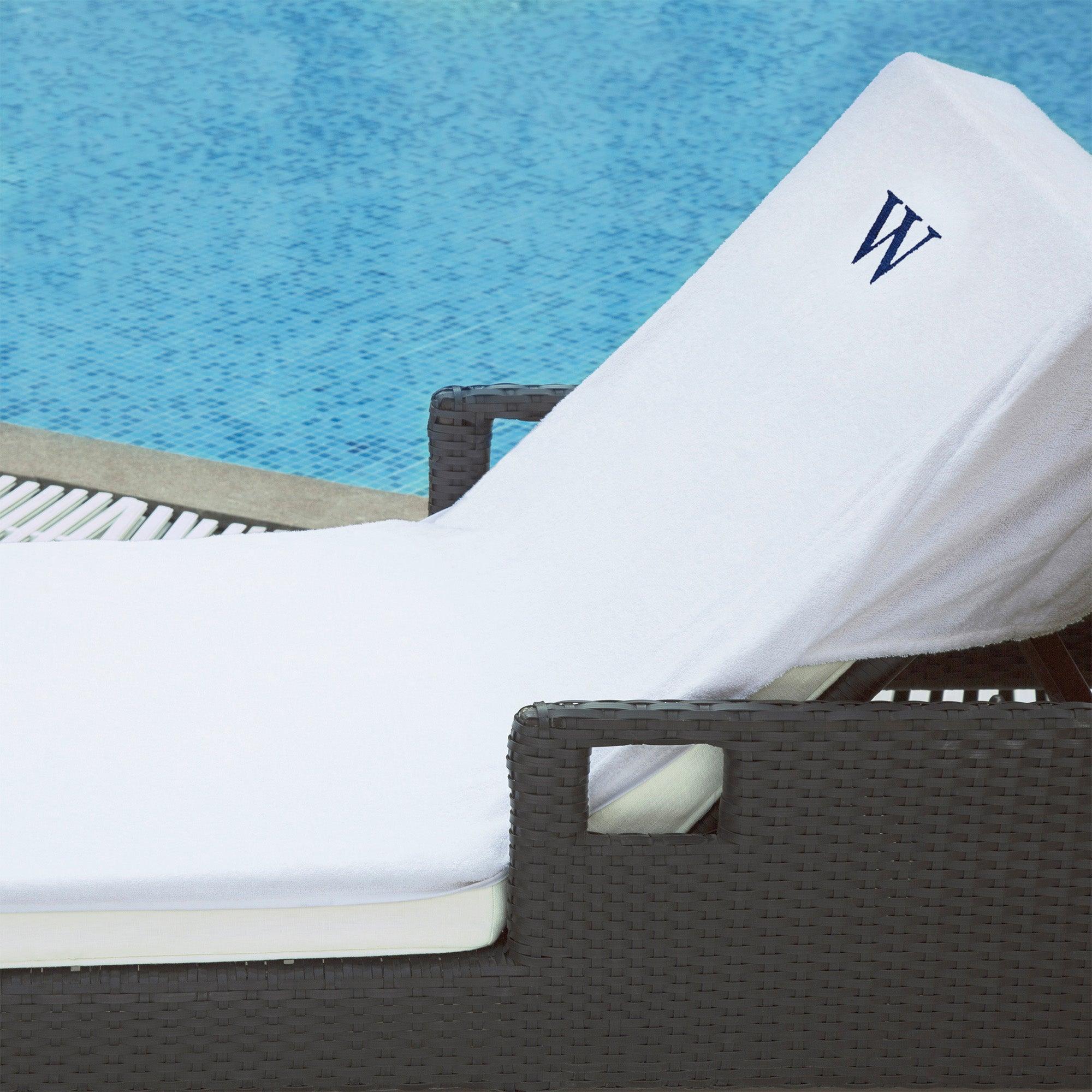 Cotton Monogrammed Patio Chaise Lounge Chair Cover - Beach Towel by Superior Brand
