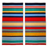 Multicolored Striped Oversized Cotton Beach Towel Set of 2 Piece - Beach Towel by Superior Brand
