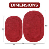 Cotton Oval Solid Non-Skid Washable 2 Piece Bath Rug Set - Bath Rugs by Superior Brand