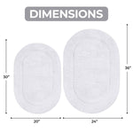Cotton Oval Solid Non-Skid Washable 2 Piece Bath Rug Set - Bath Rugs by Superior Brand