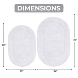 Cotton Oval Solid Non-Skid Washable 2 Piece Bath Rug Set - Bath Rugs by Superior Brand
