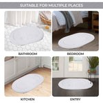 Cotton Oval Solid Non-Skid Washable 2 Piece Bath Rug Set - Bath Rugs by Superior Brand