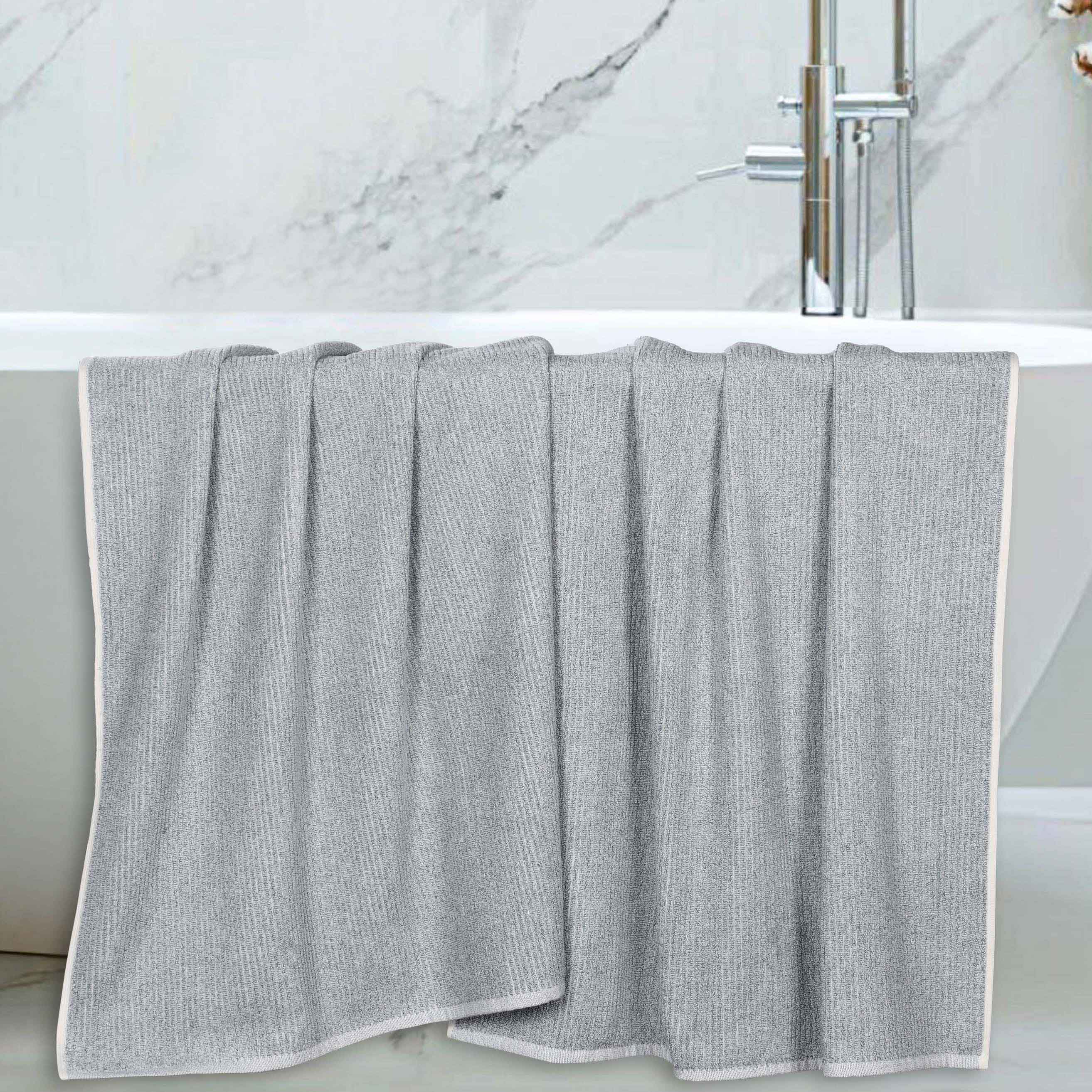 Destin Cotton Blend Medium Weight Ribbed Bath Sheets, Set of 2 - Bath Sheet by Superior Brand