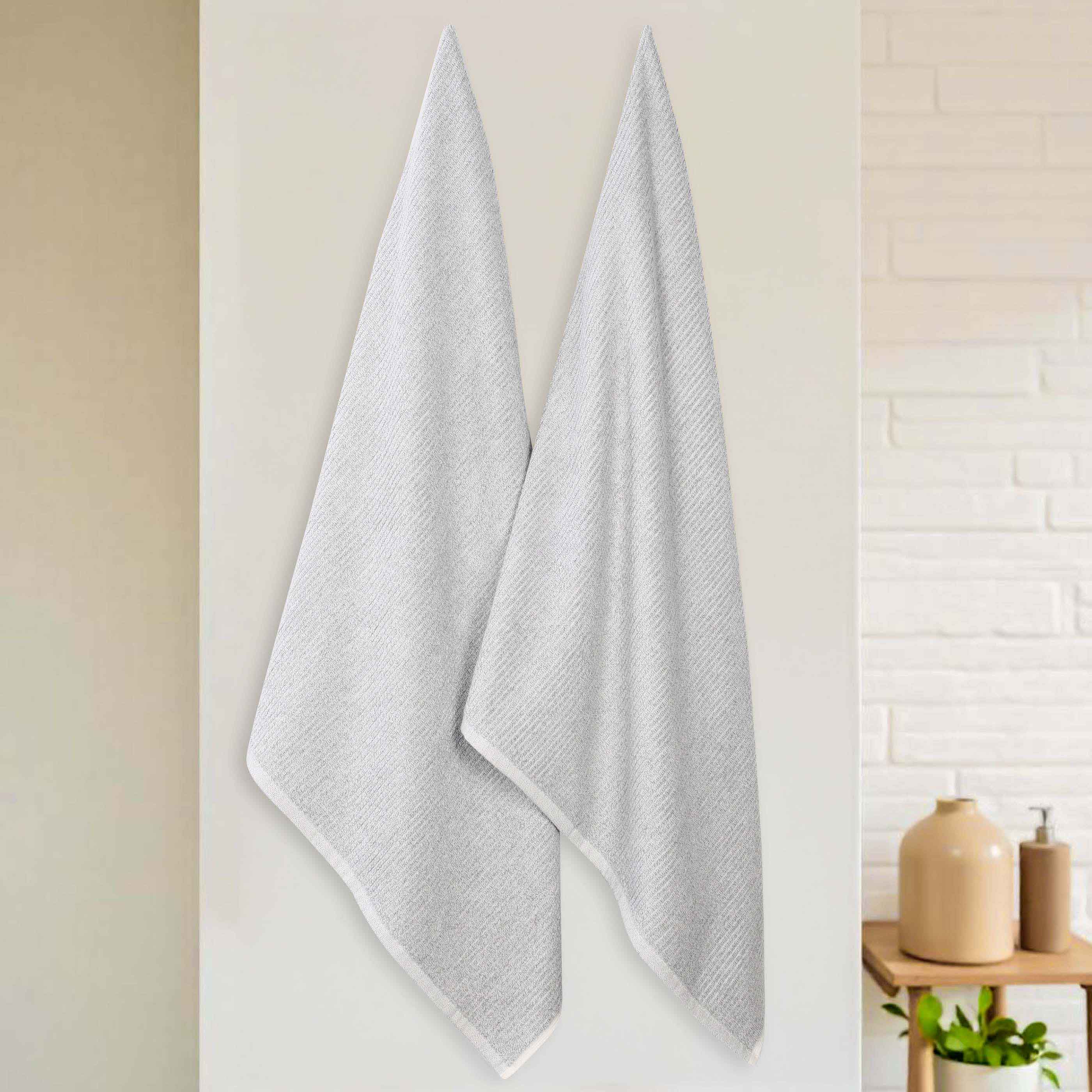 Destin Cotton Blend Medium Weight Ribbed Bath Sheets, Set of 2 - Bath Sheet by Superior Brand