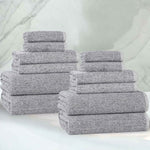 Destin Cotton Blend Medium Weight Textured Ribbed 12 Piece Towel Set - Towel Set by Superior Brand