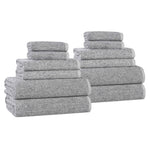 Destin Cotton Blend Medium Weight Textured Ribbed 12 Piece Towel Set - Towel Set by Superior Brand