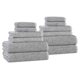 Destin Cotton Blend Medium Weight Textured Ribbed 12 Piece Towel Set - Towel Set by Superior Brand