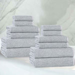 Destin Cotton Blend Medium Weight Textured Ribbed 12 Piece Towel Set - Towel Set by Superior Brand