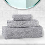 Destin Cotton Blend Medium Weight Textured Ribbed 3 Piece Towel Set - Towel Set by Superior Brand