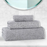 Destin Cotton Blend Medium Weight Textured Ribbed 3 Piece Towel Set - Towel Set by Superior Brand