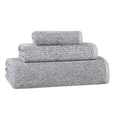 Destin Cotton Blend Medium Weight Textured Ribbed 3 Piece Towel Set - Towel Set by Superior Brand