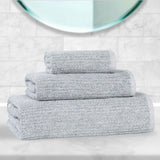 Destin Cotton Blend Medium Weight Textured Ribbed 3 Piece Towel Set - Towel Set by Superior Brand